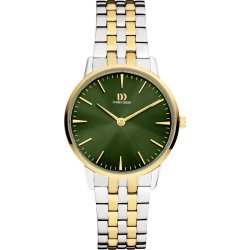 RELOJ DANISH DESIGN AKILIA MEDIUM TWO-TONE GOLD GREEN LINK Q1251IV90